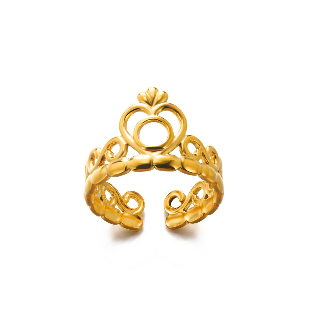 Anxiety Balls Beads Rings for Women Open Spinner Adjustable Finger Ring Stainless Steel Rotating Freely Anti Stress Jewelry Gift