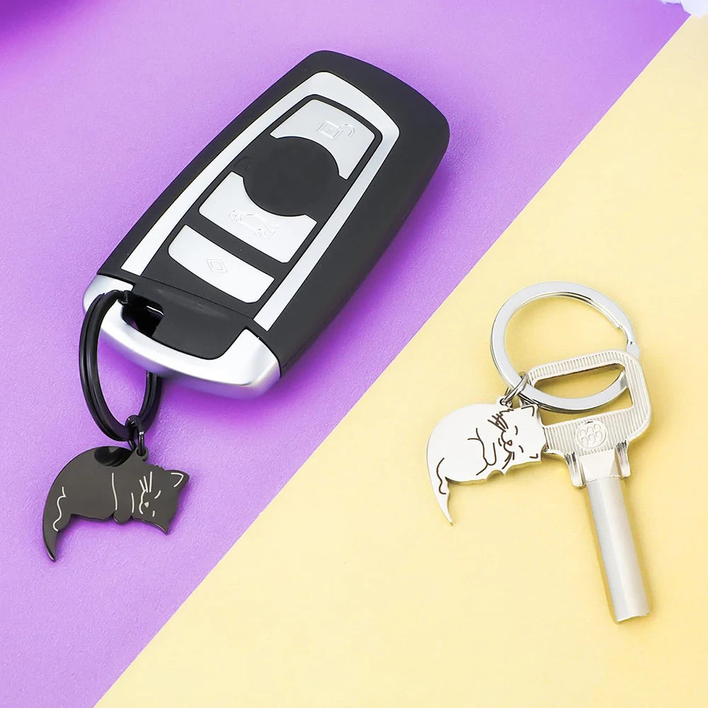 Cat YinYang Matching Keychain