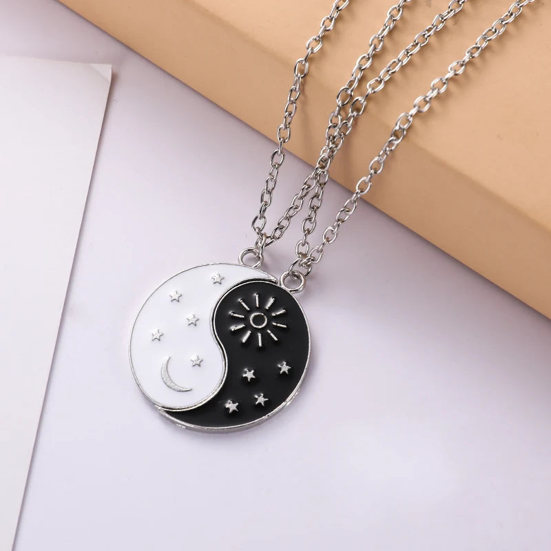 Metallic Matching Heart Necklace