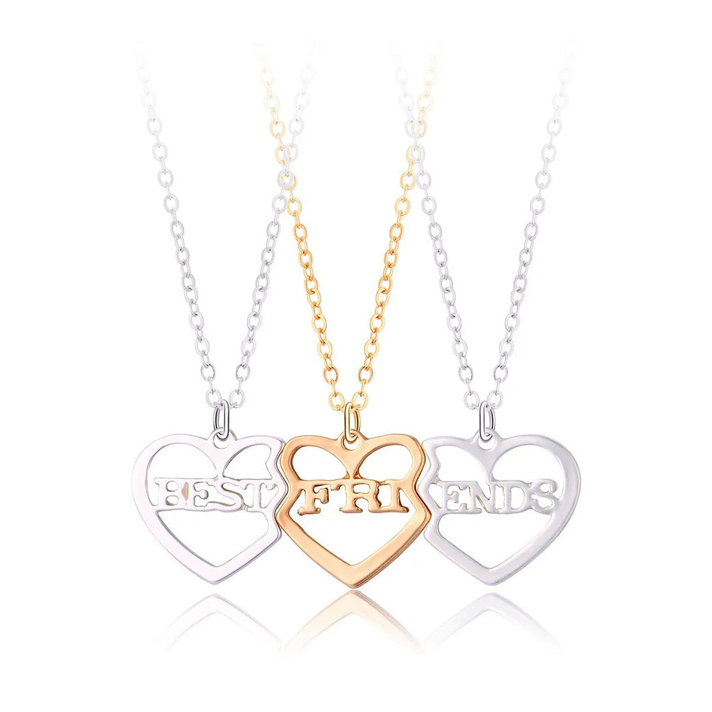 Lovecryst 3Pcs/set Sun Moon Star Pendant Necklace Best Friend Bff Friendship Couple Necklace Fashion Jewelry