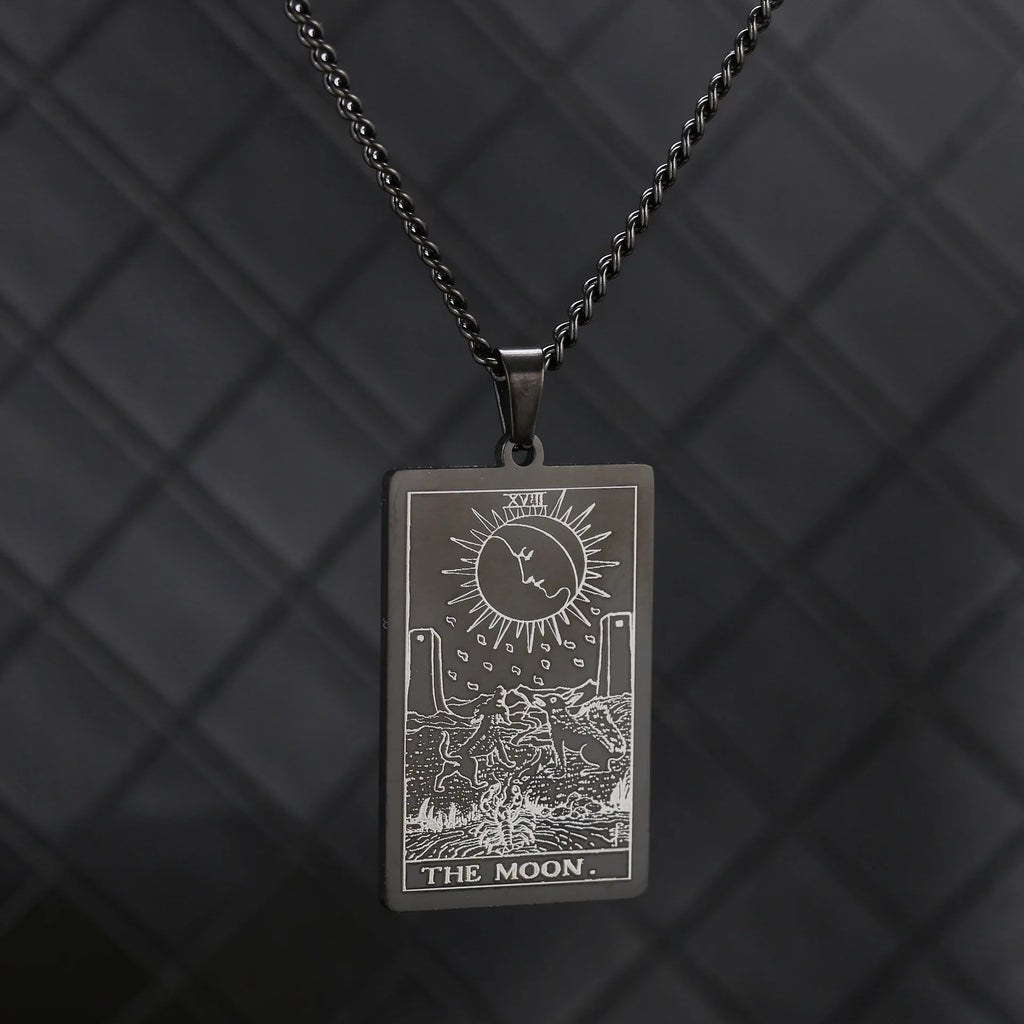 Chain Necklace Stainless Steel 22 Tarot Cards Necklace  Personality Pendant Neck Jewelry for Men/Woman Newest Design Wholesale
