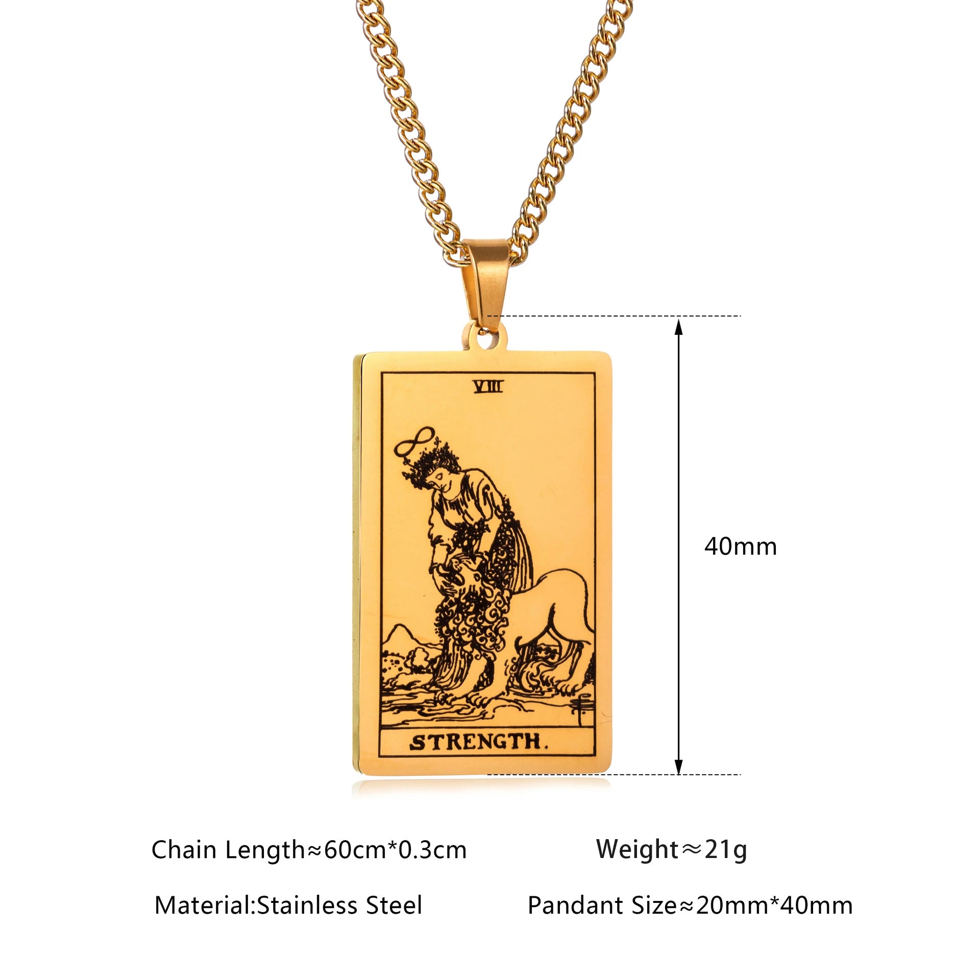 Chain Necklace Stainless Steel 22 Tarot Cards Necklace  Personality Pendant Neck Jewelry for Men/Woman Newest Design Wholesale
