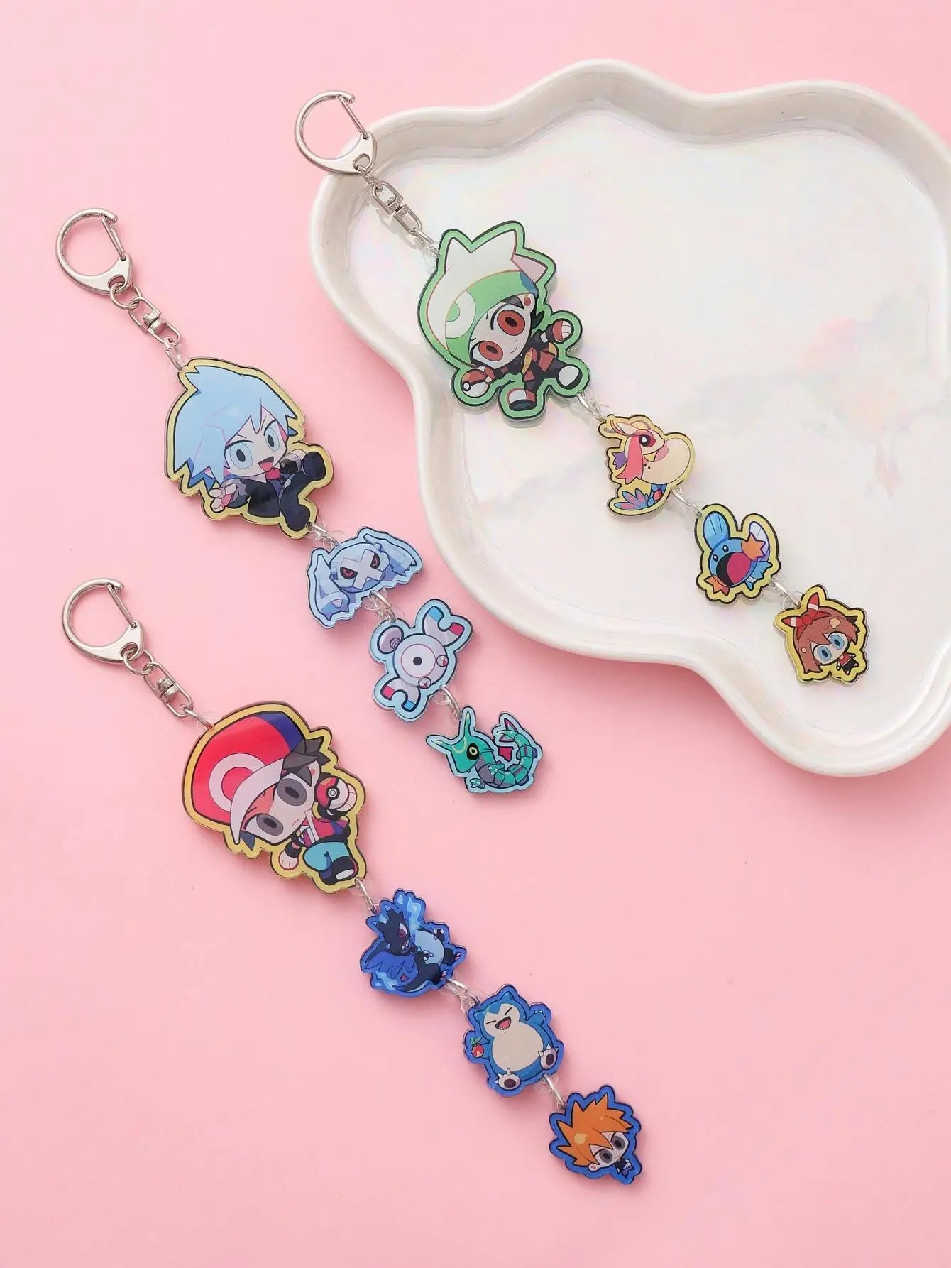 Anime Acrylic keychain accessaries Cartoon Car Bag Pendant Gift cute creative bag charm funny Friends Fans Gifts Keyring