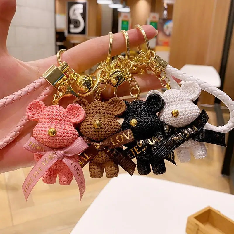 Cartoon Simple Mechanical Bear Cute Niche Doll Keychain Chain Bag Personalized Small Pendant Accessory Keychain Decorative Gifts