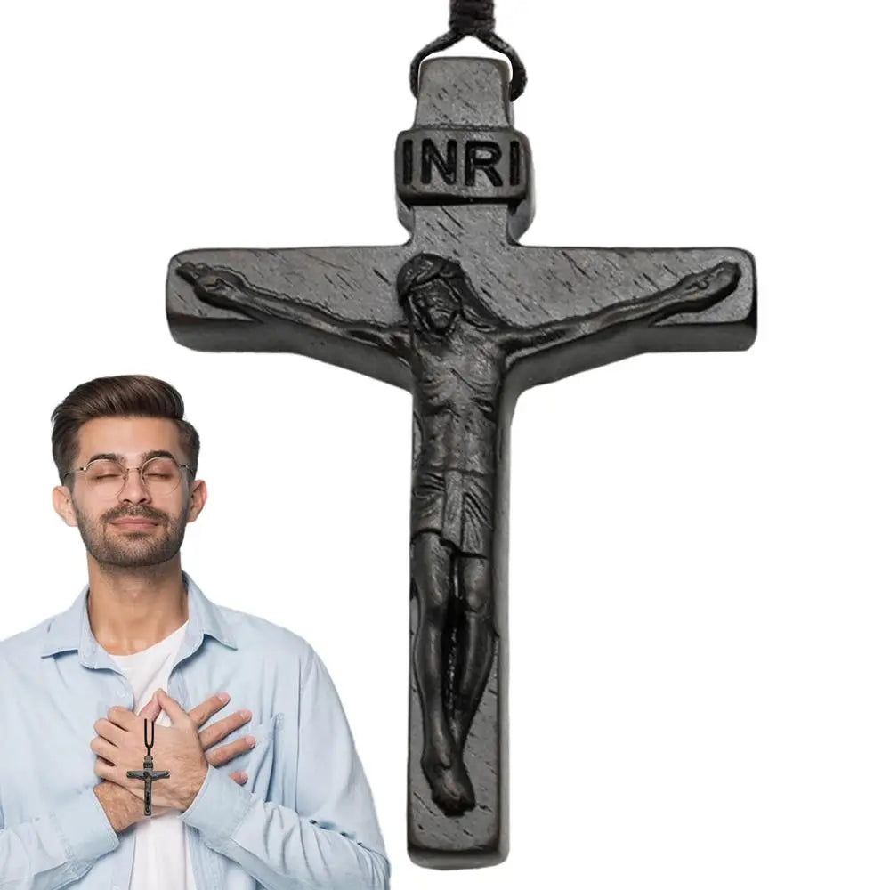 Jesus Cross Wooden Necklace Cross Pendant Necklace wood Cross Necklace christian Catholic Jesus Crucifix Necklace Accessories