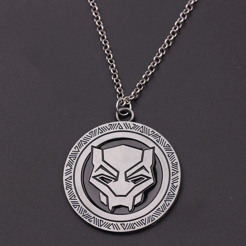 Marvel Avengers Toys Superhero Black Panther Metal Badge Pendant Collar Cosplay Decoration Accessories