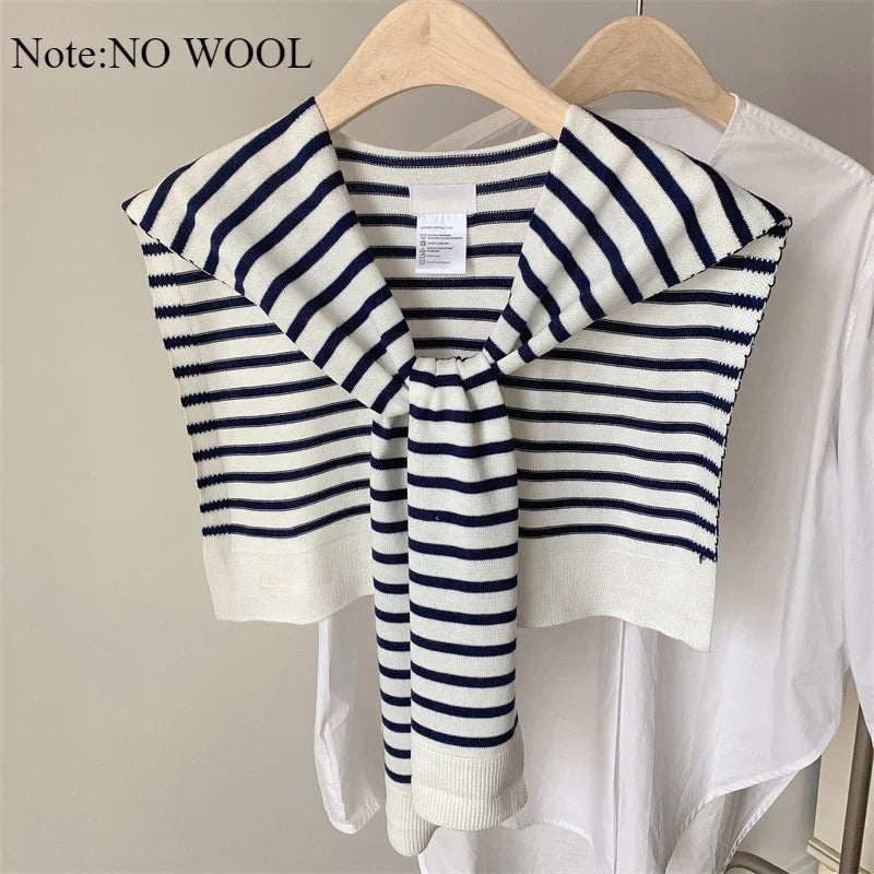 British Korean Triangle Scarf  Niche Wool  Triangular Scarf Women Headscarf Knitted Scarf Multi-functional Warm Knitted Scarf