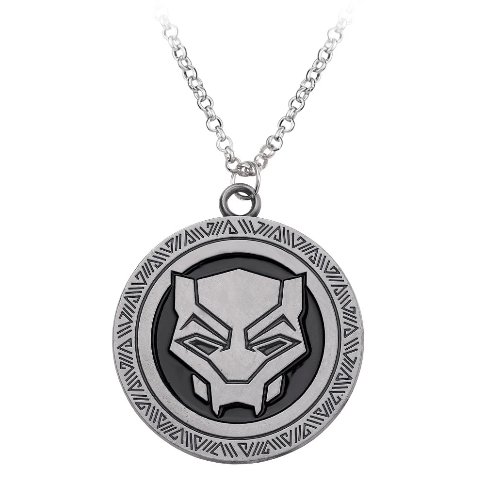 Marvel Avengers Toys Superhero Black Panther Metal Badge Pendant Collar Cosplay Decoration Accessories