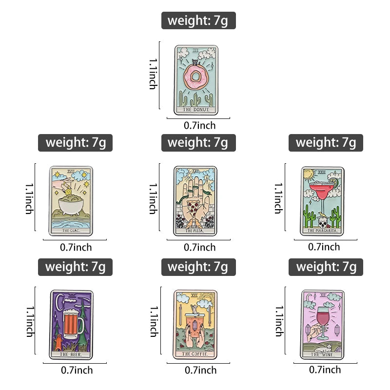 Oil Painting 3-5pcs/Set Enamel Pins Tarot Cards Night Sky Black Cat Brooches Lapel Badge Punk Gothic Jewelry Gift for Friends