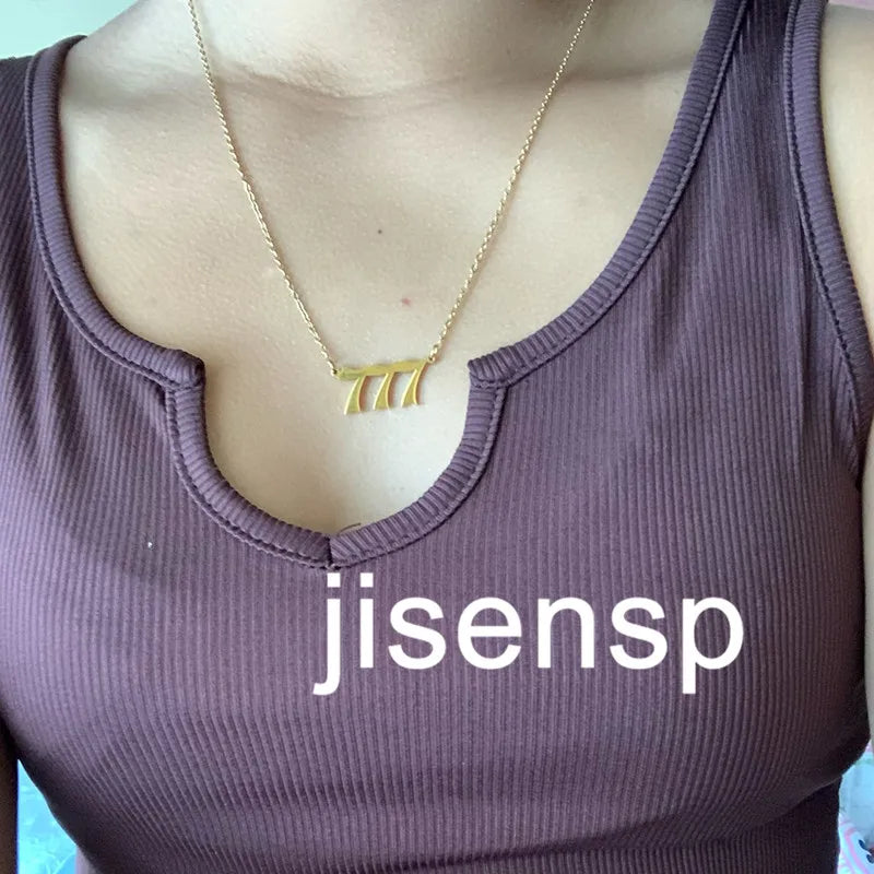 Stainless Steel Angel Number Lucky Numbers Necklaces 111 222 333 444 555 888 999 777 666 Pendant Necklace Charms Jewelry