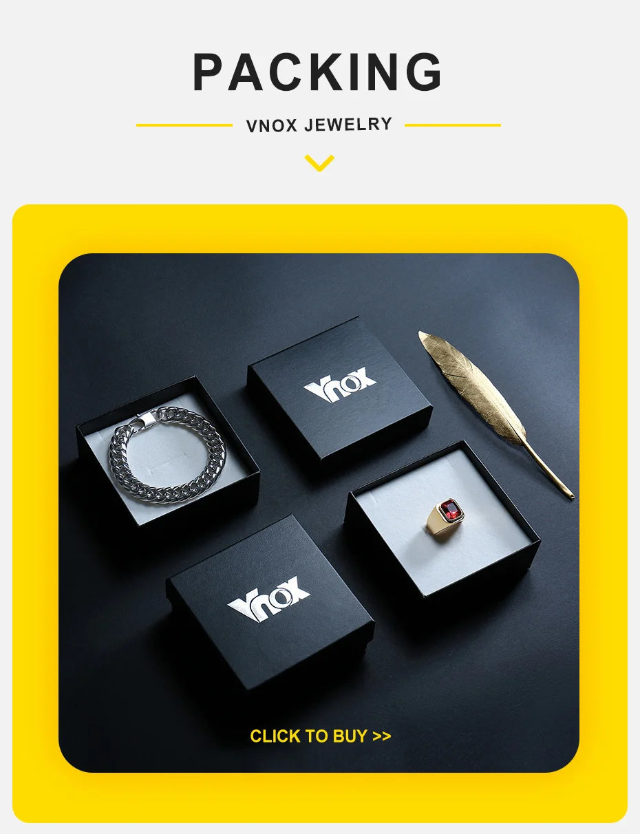 Vnox Men Vintage Oxidized Stainless Steel Rings, Links Shaped Finger Band, Punk Rock Male Alliance
