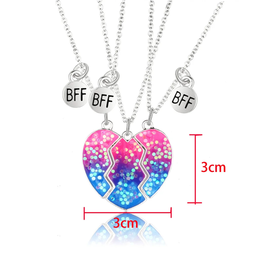 2pcs/Set Heart BFF Necklace for Women Adjustable Chain Magnet DIY Heart Butterfly Friendship Collar Best Friends Jewelry Gifts