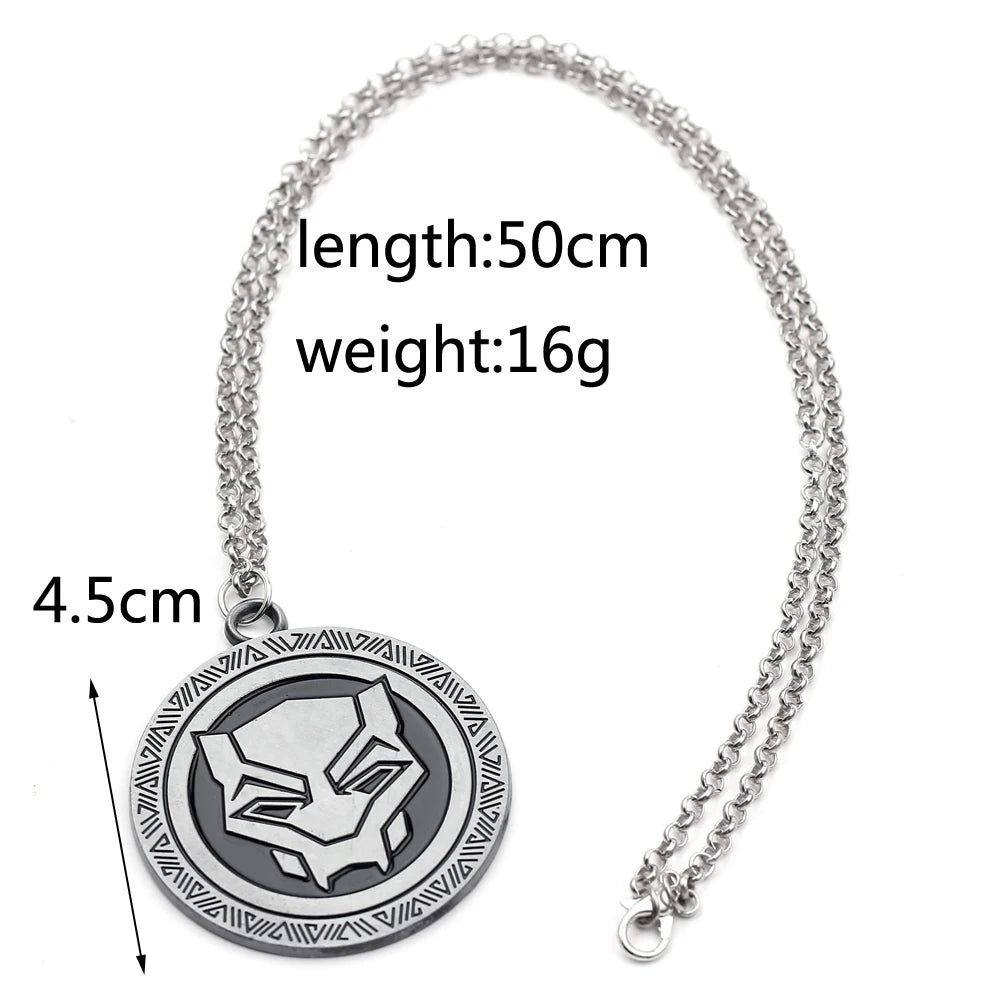 Marvel Avengers Toys Superhero Black Panther Metal Badge Pendant Collar Cosplay Decoration Accessories