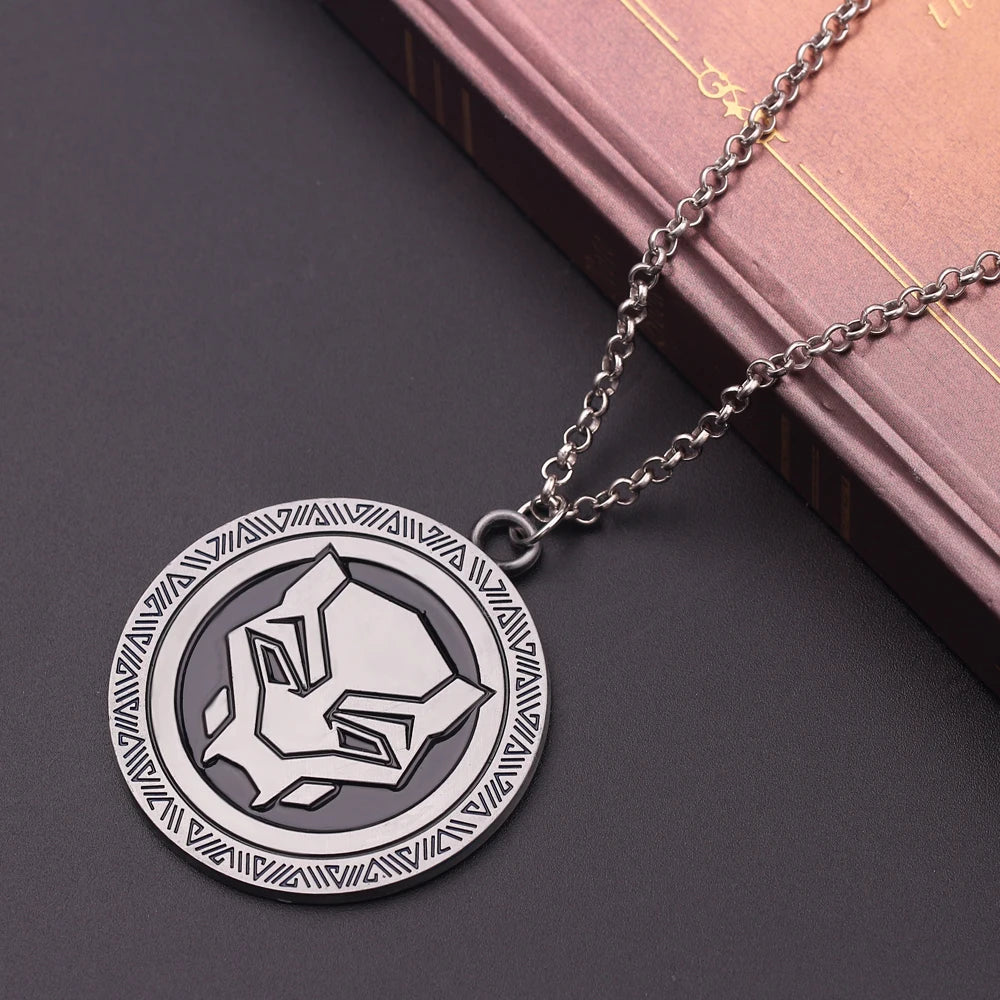 Marvel Avengers Toys Superhero Black Panther Metal Badge Pendant Collar Cosplay Decoration Accessories