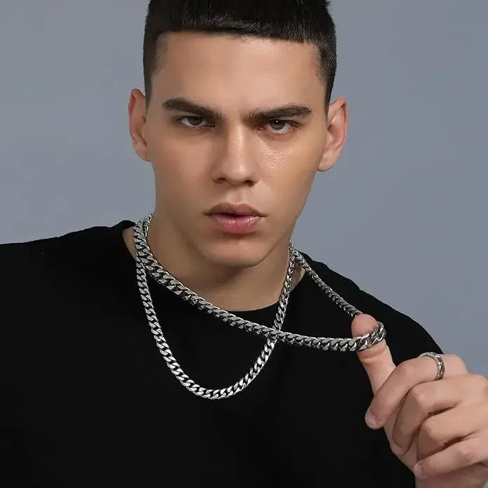 3.5-7MM Wide Stainless Steel Necklaces For Men Punk Cuban Link Chain Choker Women Hip Hop Fashion Party Jewelry Accessories