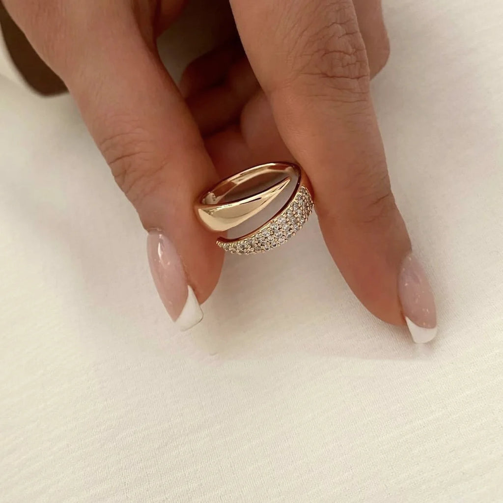 Stainless Steel 18 K Gold Plated Sun Rings