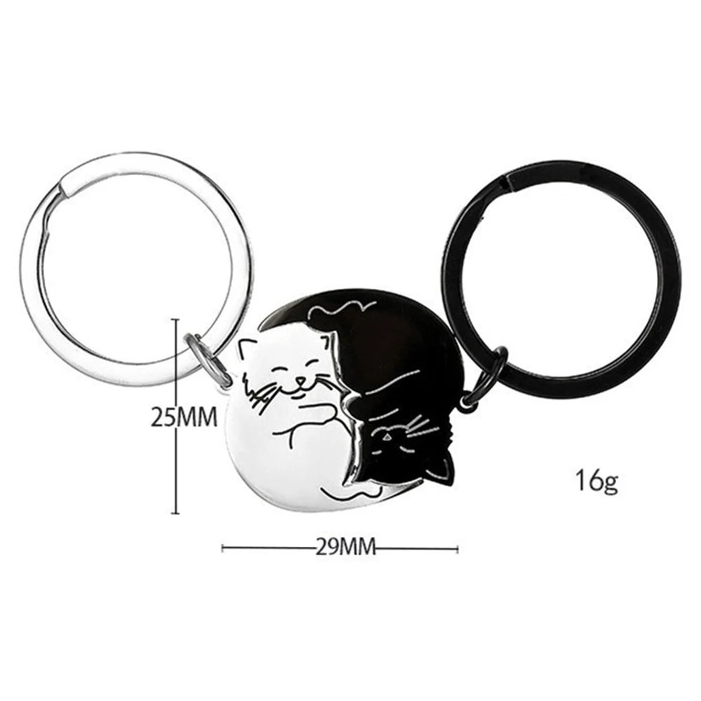 Cat YinYang Matching Keychain