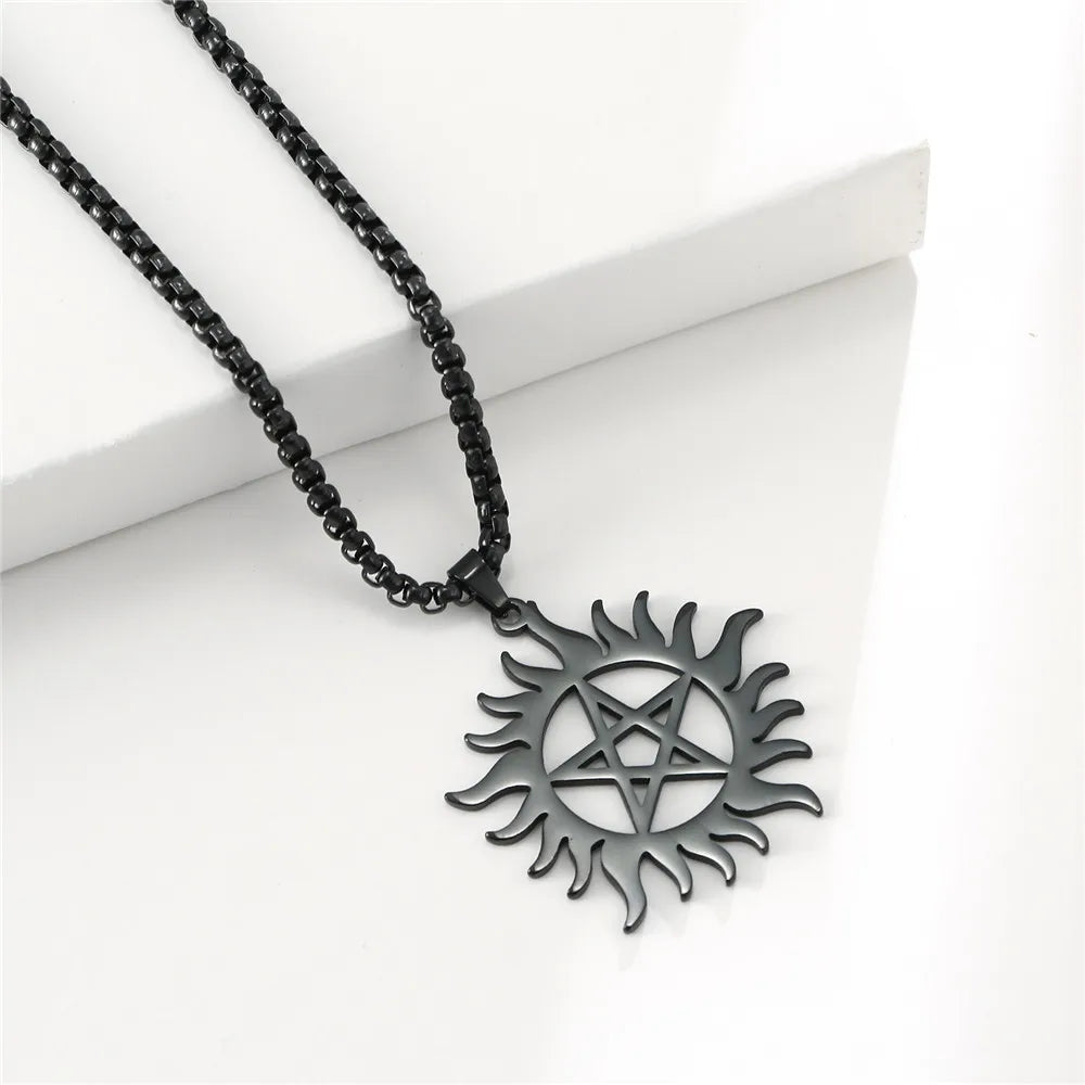 Skyrim Shining Sun Pentagram Necklace