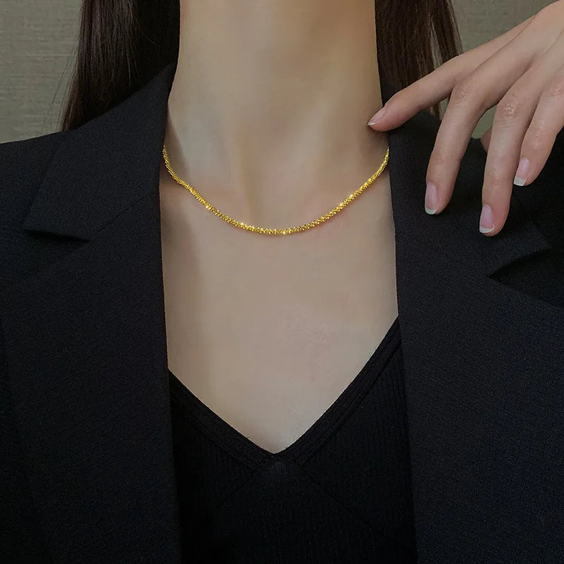 Elegant and Sparkling Gold/Silver Choker Necklace